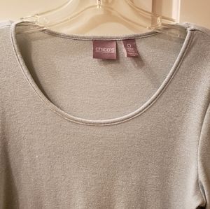 Chico's metallic blue t-shirt